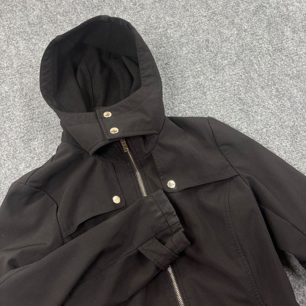 Tommy Hilfiger Softshell Jacket Size Small Black Hooded Full Zip‎ Women's
